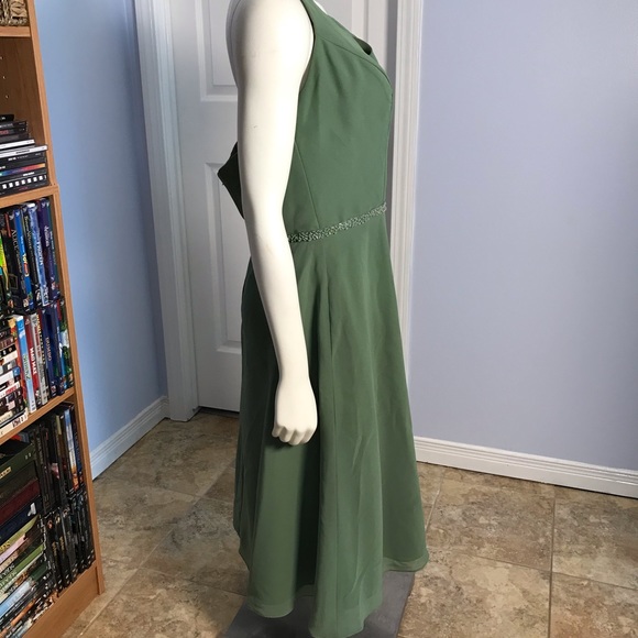 Green Alfred Angelo Halter Dress Size 14 - Picture 3 of 7
